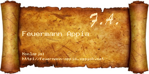Feuermann Appia névjegykártya